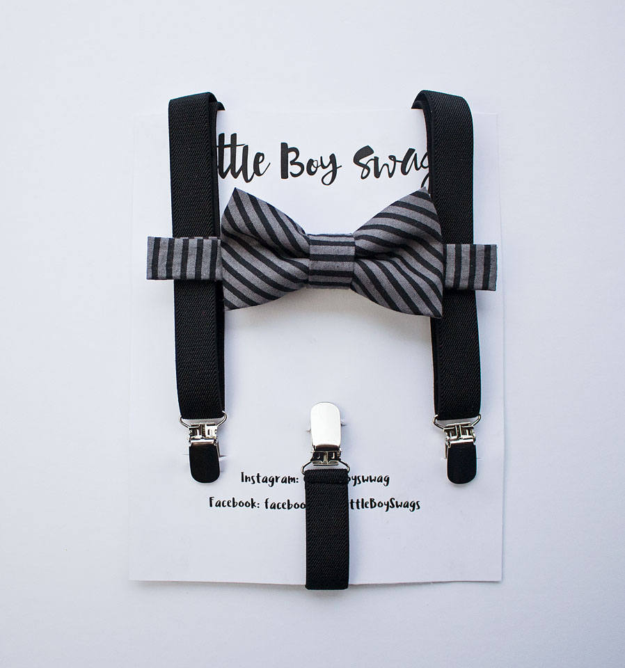 Charcoal Grey Bow Tie - Boys To Adult Sizes