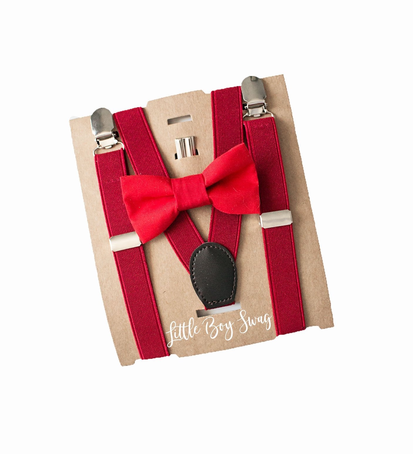 Red Bow Tie Suspender - Toddler To Adult Sizes