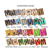 Indigo Suspenders - Newborn To Adult Sizes