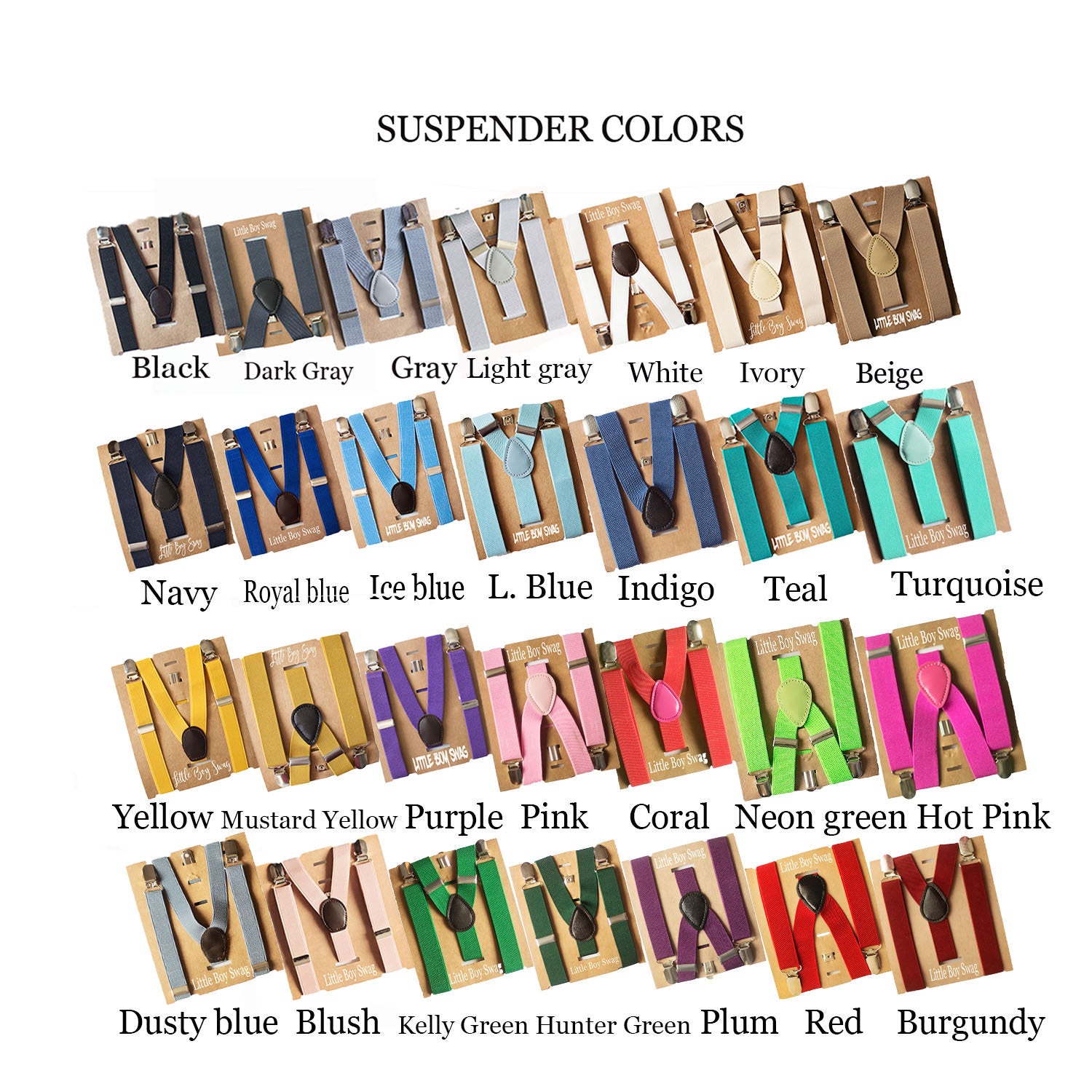Teal Suspenders - Newborn To Adult Sizes