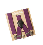 Plum Suspenders - Newborn To Adult Sizes