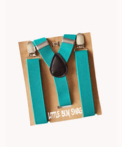 Teal Suspenders - Newborn To Adult Sizes